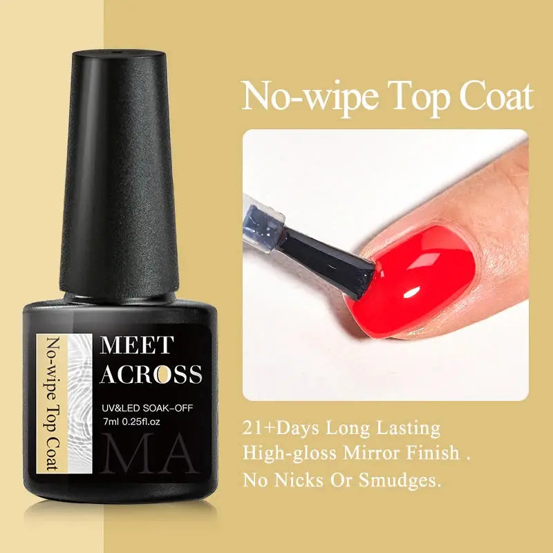 MEET ACROSS 8ML Quick Extension Nail Gel Nude Milk White Gel Nail Polish UV Semi Permanent Nails Art For Manicure Tools Natalia Home Fashion Top-Coat Natalia Home Fashion