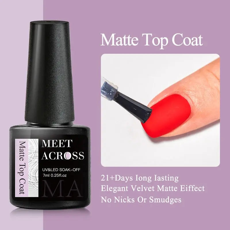 MEET ACROSS 8ML Quick Extension Nail Gel Nude Milk White Gel Nail Polish UV Semi Permanent Nails Art For Manicure Tools Natalia Home Fashion Matte-Top-Coat Natalia Home Fashion