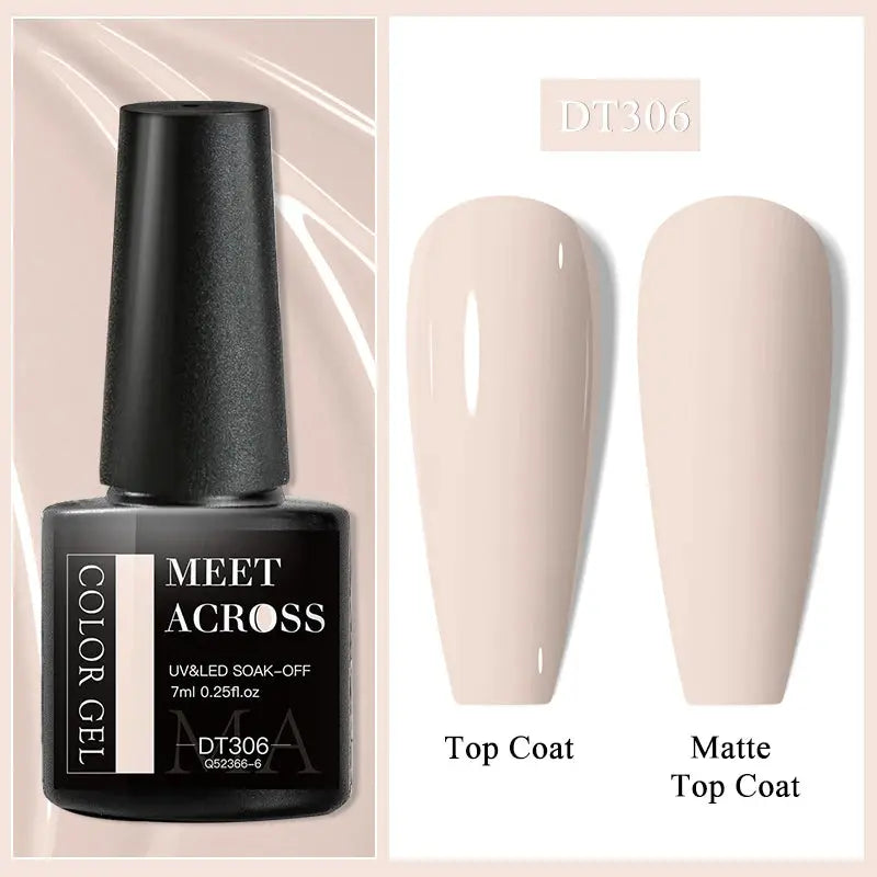 MEET ACROSS 8ML Quick Extension Nail Gel Nude Milk White Gel Nail Polish UV Semi Permanent Nails Art For Manicure Tools Natalia Home Fashion Color-Gel-DT306 Natalia Home Fashion
