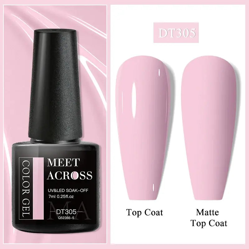 MEET ACROSS 8ML Quick Extension Nail Gel Nude Milk White Gel Nail Polish UV Semi Permanent Nails Art For Manicure Tools Natalia Home Fashion Color-Gel-DT305 Natalia Home Fashion