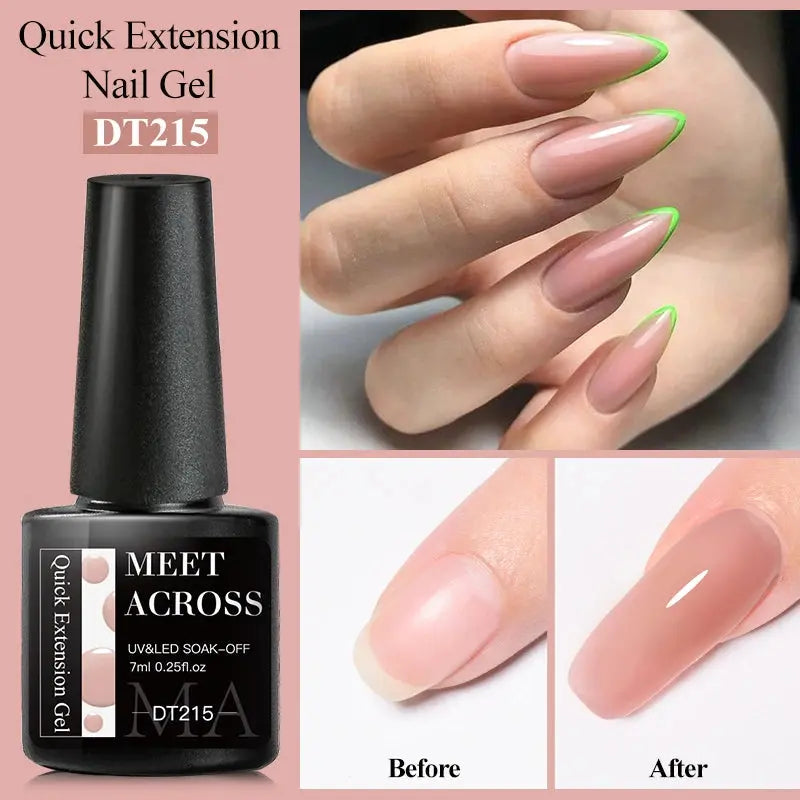 MEET ACROSS 8ML Quick Extension Nail Gel Nude Milk White Gel Nail Polish UV Semi Permanent Nails Art For Manicure Tools Natalia Home Fashion Extension-DT215 Natalia Home Fashion