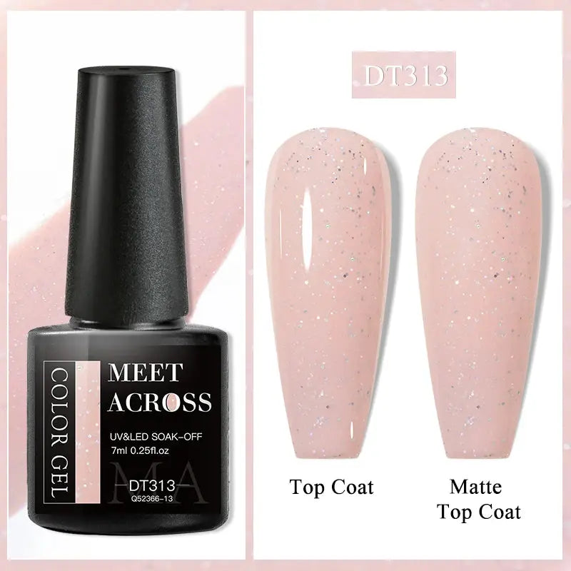MEET ACROSS 8ML Quick Extension Nail Gel Nude Milk White Gel Nail Polish UV Semi Permanent Nails Art For Manicure Tools Natalia Home Fashion Color-Gel-DT313 Natalia Home Fashion