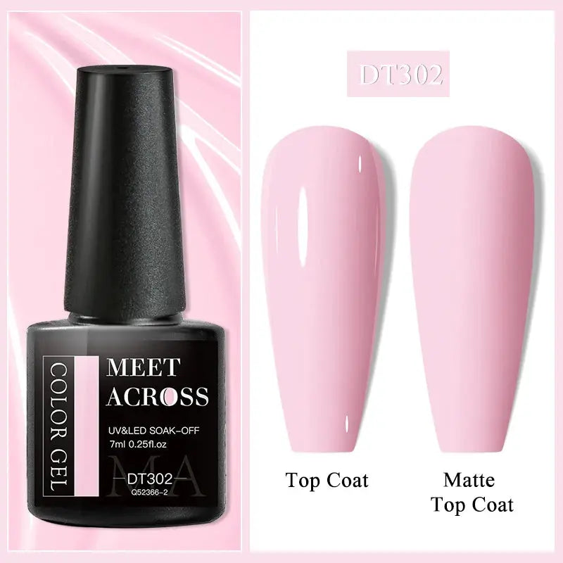 MEET ACROSS 8ML Quick Extension Nail Gel Nude Milk White Gel Nail Polish UV Semi Permanent Nails Art For Manicure Tools Natalia Home Fashion Color-Gel-DT302 Natalia Home Fashion