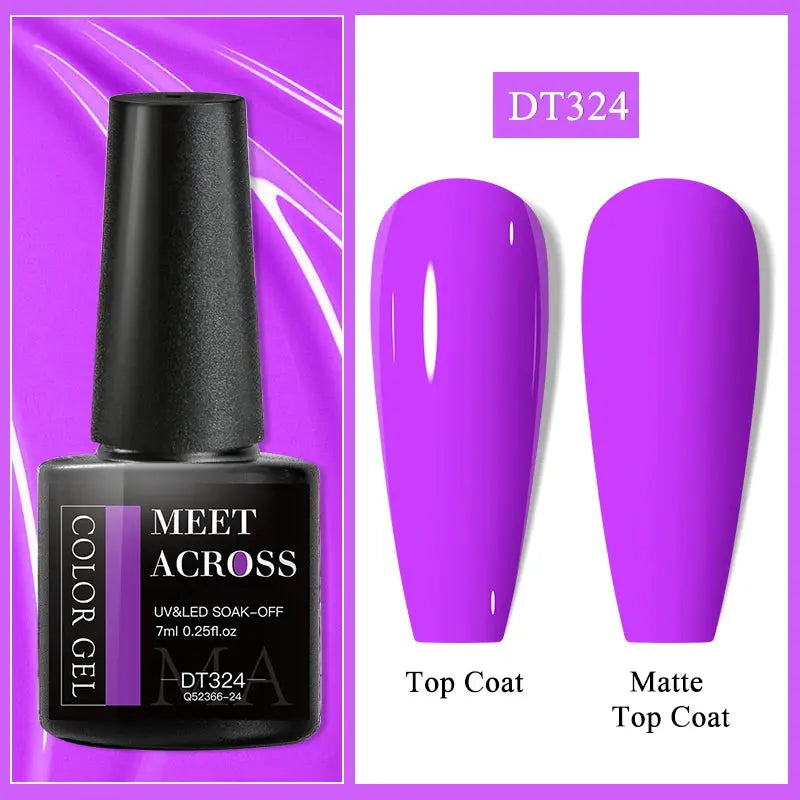 MEET ACROSS 8ML Quick Extension Nail Gel Nude Milk White Gel Nail Polish UV Semi Permanent Nails Art For Manicure Tools Natalia Home Fashion Color-Gel-DT324 Natalia Home Fashion