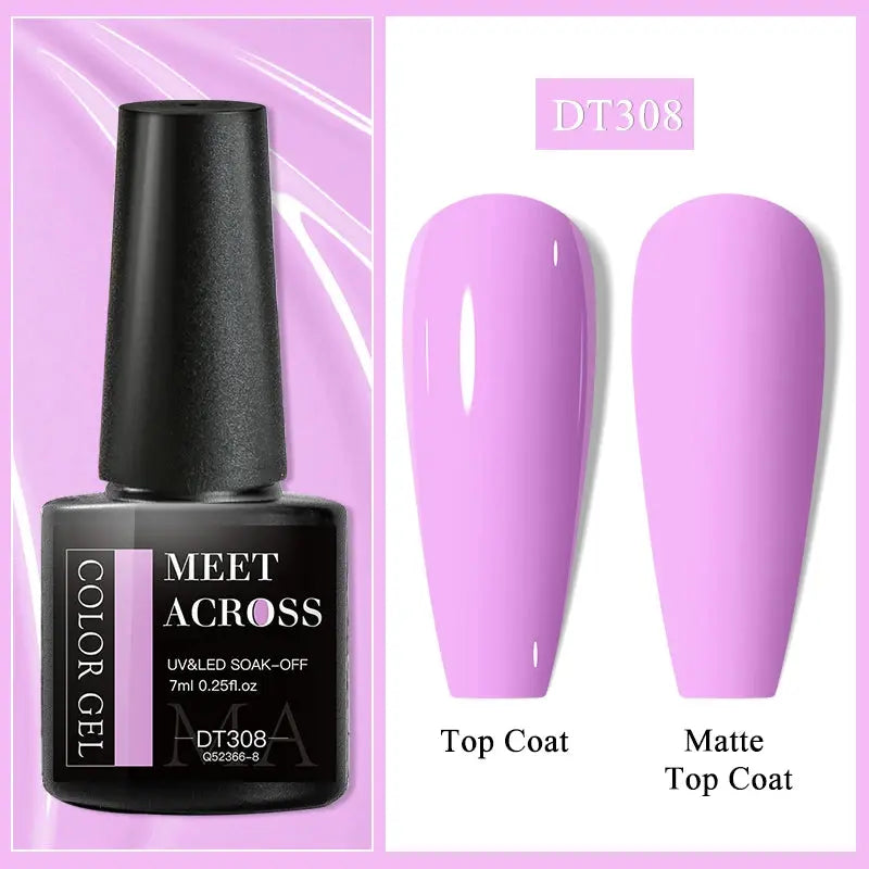 MEET ACROSS 8ML Quick Extension Nail Gel Nude Milk White Gel Nail Polish UV Semi Permanent Nails Art For Manicure Tools Natalia Home Fashion Color-Gel-DT308 Natalia Home Fashion