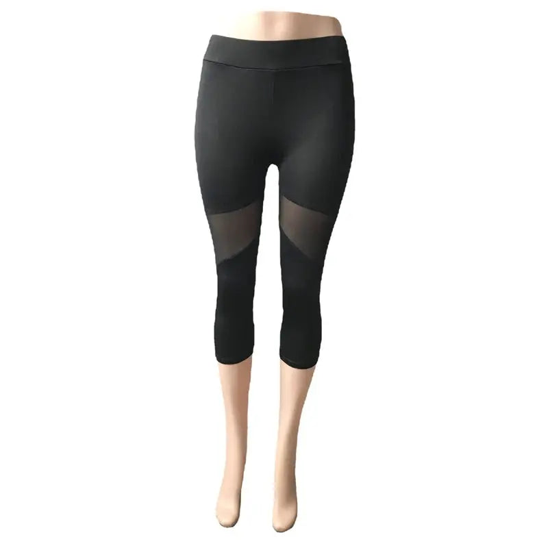 Mesh Patchwork Leggings Women's Black Jeggings Leggings Women Elastic Pant Capri Women Fitness Pants Natalia Home Fashion Natalia Home Fashion