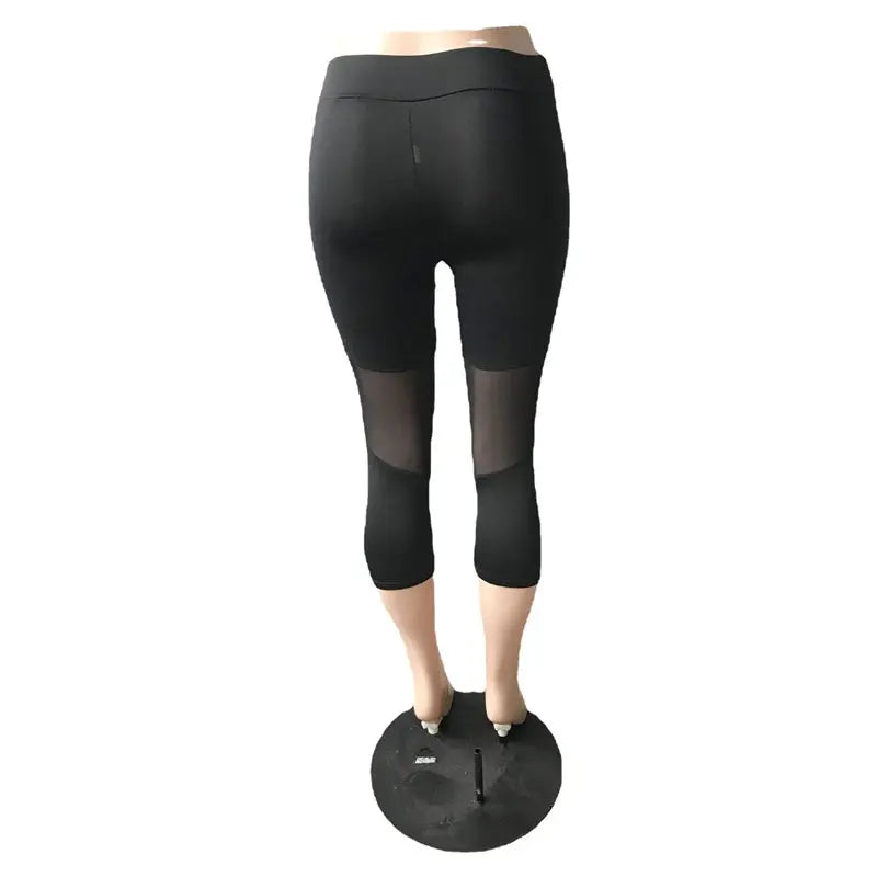 Mesh Patchwork Leggings Women's Black Jeggings Leggings Women Elastic Pant Capri Women Fitness Pants Natalia Home Fashion Natalia Home Fashion