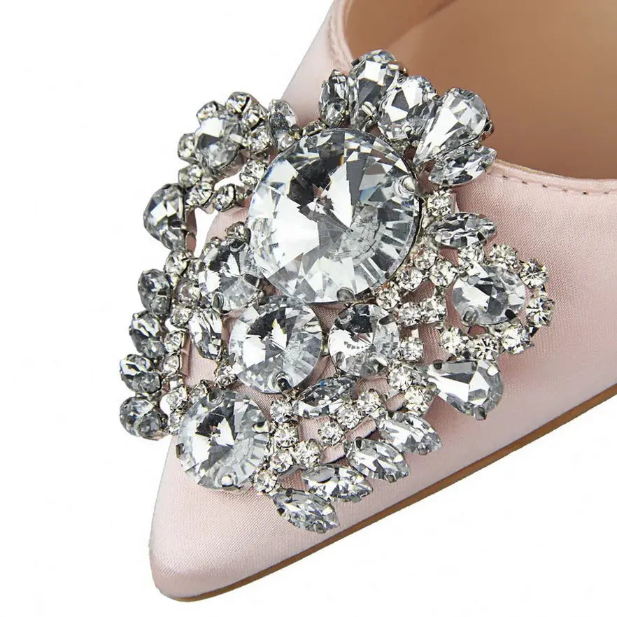Metal Rhinestones Woman Pumps Wedding Shoes High Heels Shoes Gold Silver Sexy Party Shoes Natalia Home Fashion Natalia Home Fashion