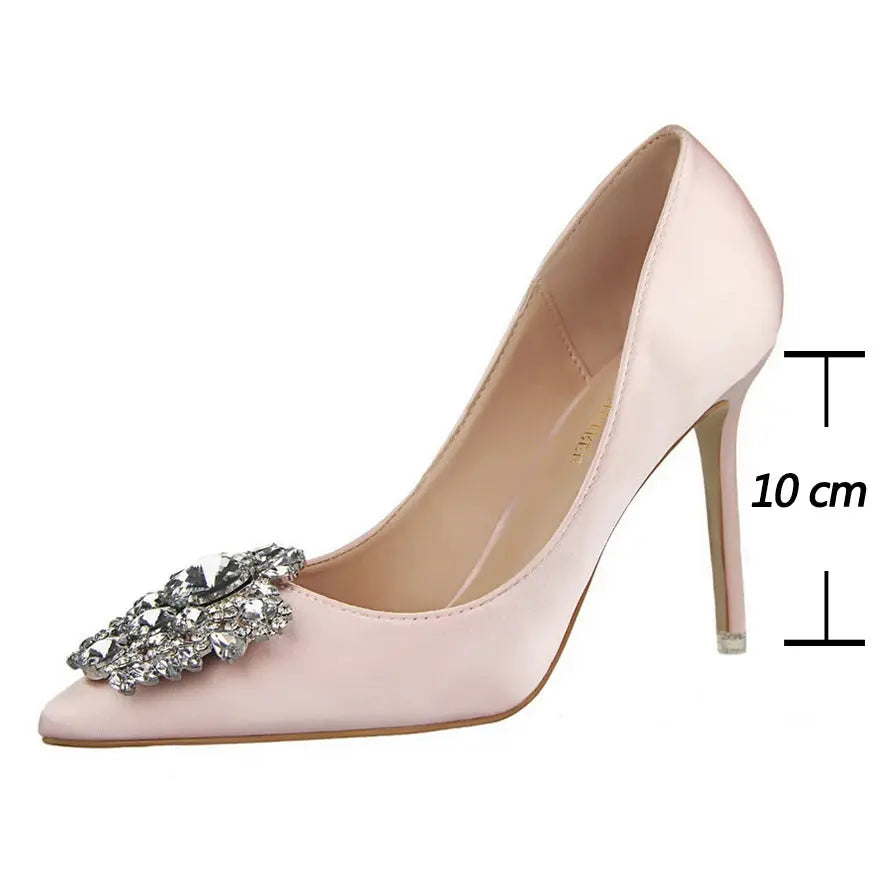 Metal Rhinestones Woman Pumps Wedding Shoes High Heels Shoes Gold Silver Sexy Party Shoes Natalia Home Fashion Natalia Home Fashion