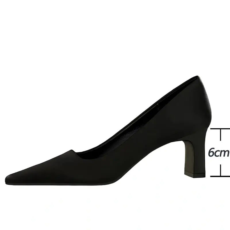 New Silks Satins thick heel pumps Women's Shoes Square Head Women Pumps Professional OL Office High Heels My Store