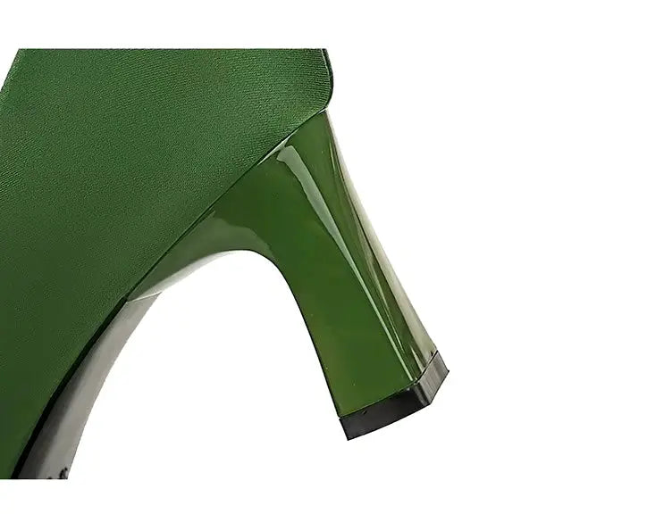 New Silks Satins thick heel pumps Women's Shoes Square Head Women Pumps Professional OL Office High Heels My Store