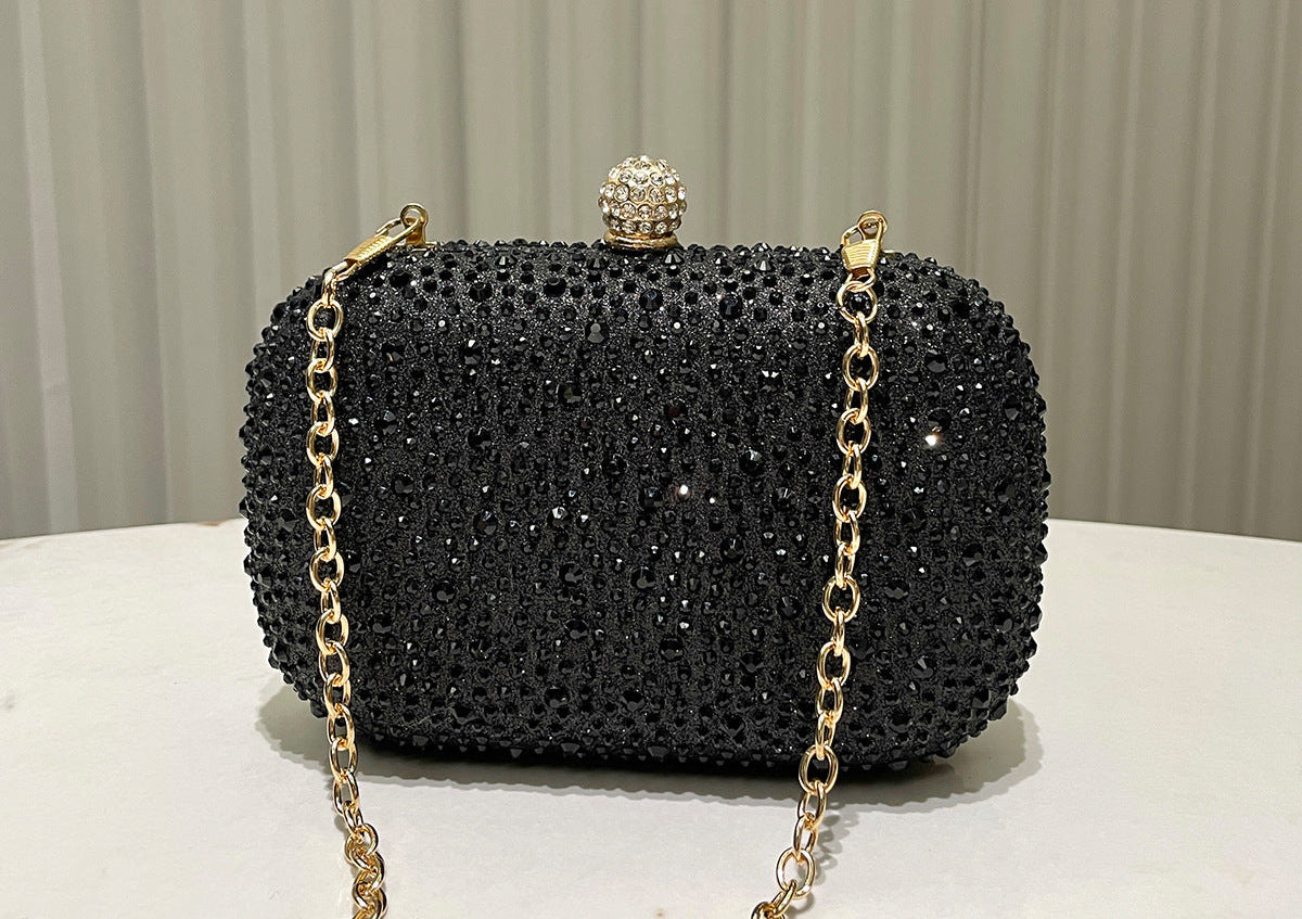 Women Rhinestone Purse Women's Round Box Shaped Evening Bags Elegant Formal Party Stylish Ladies Handbag Silver Clutch