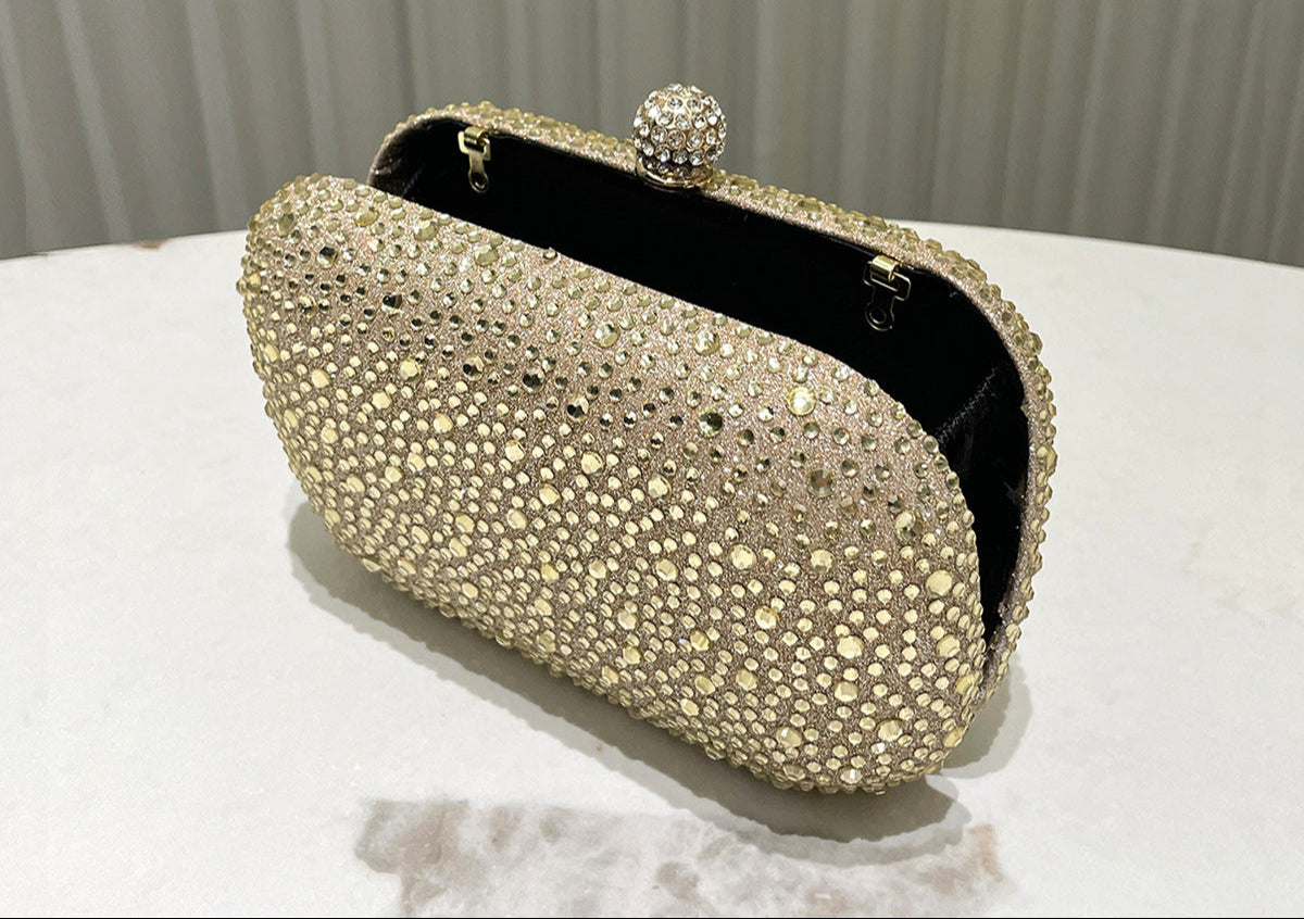 Women Rhinestone Purse Women's Round Box Shaped Evening Bags Elegant Formal Party Stylish Ladies Handbag Silver Clutch
