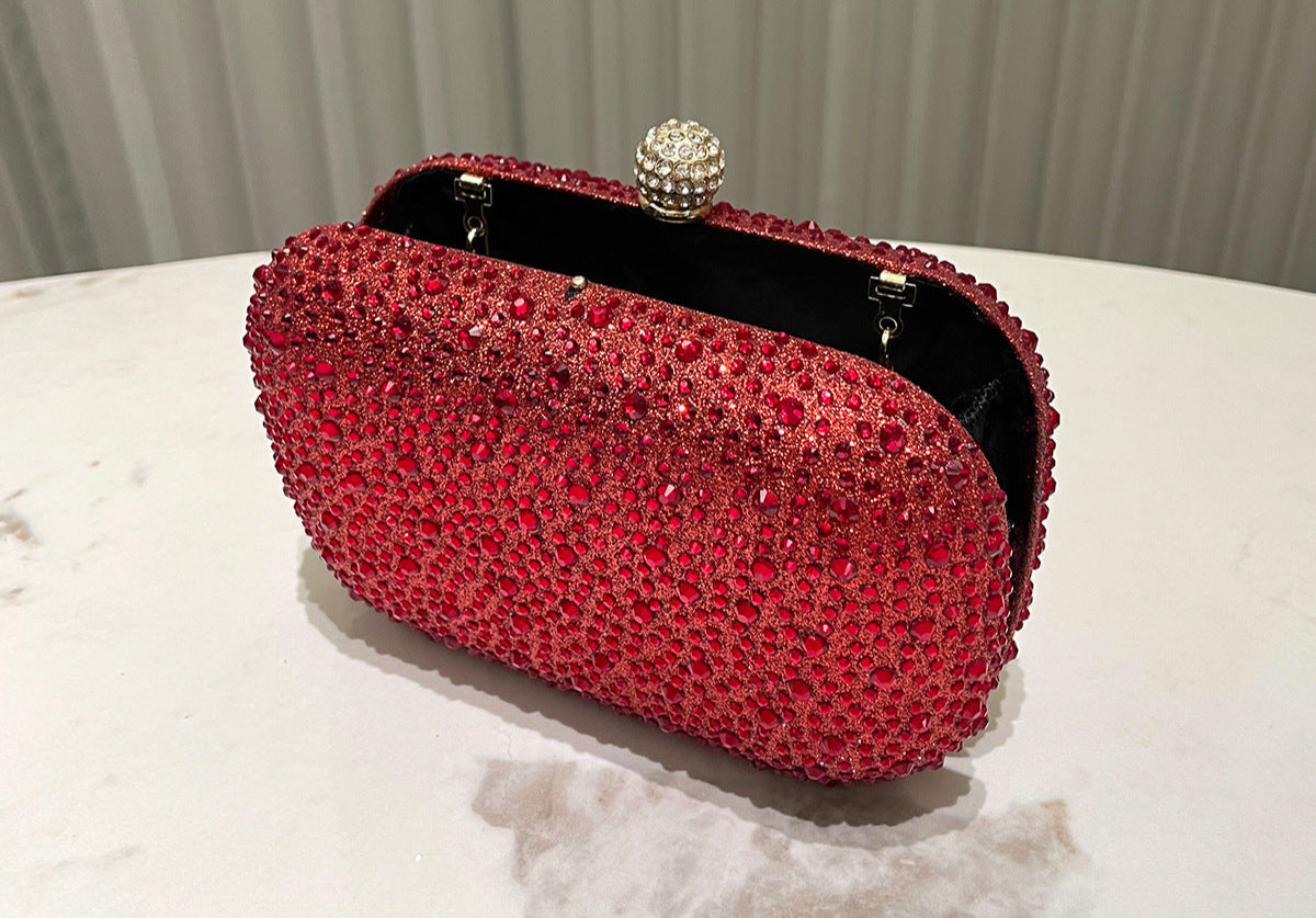 Women Rhinestone Purse Women's Round Box Shaped Evening Bags Elegant Formal Party Stylish Ladies Handbag Silver Clutch