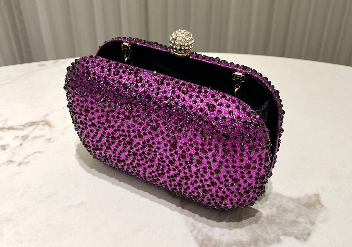 Women Rhinestone Purse Women's Round Box Shaped Evening Bags Elegant Formal Party Stylish Ladies Handbag Silver Clutch