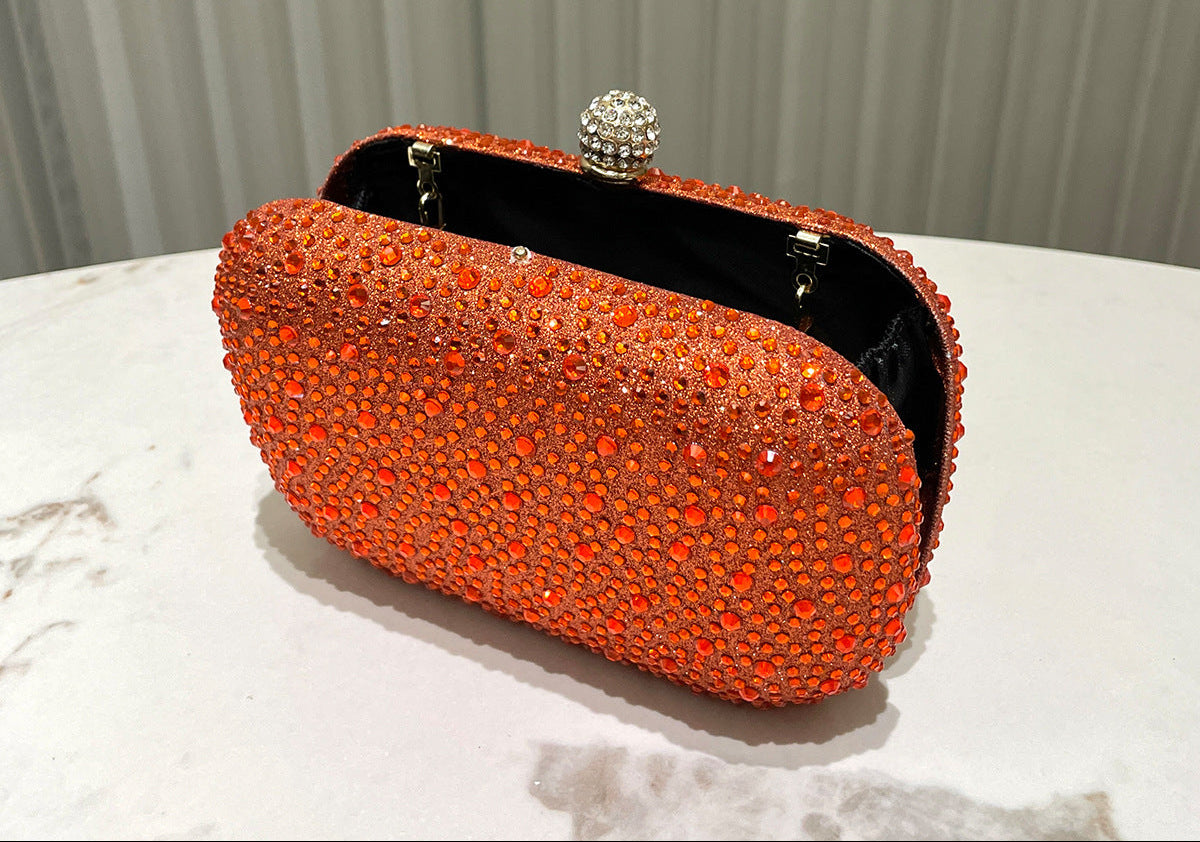 Women Rhinestone Purse Women's Round Box Shaped Evening Bags Elegant Formal Party Stylish Ladies Handbag Silver Clutch