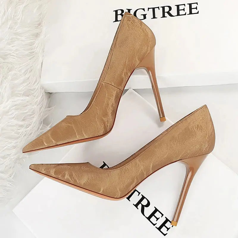 Retro Women Pumps Pointed Toe Stiletto High Heels Women's Sexy Nightclub Shoes New Heels Shoes Female Pumps Natalia Home Fashion Khaki-38 Natalia Home Fashion