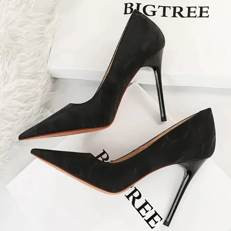Retro Women Pumps Pointed Toe Stiletto High Heels Women's Sexy Nightclub Shoes New Heels Shoes Female Pumps Natalia Home Fashion black-34 Natalia Home Fashion