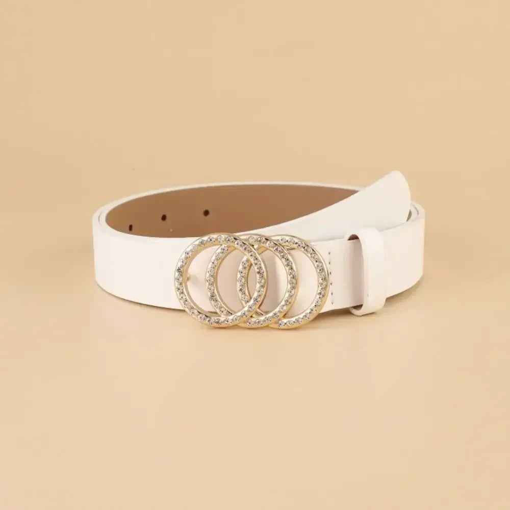 Waist Decoration Fashion Versatile Leather Stylish Belt Casual Luxury Design Slide Buckle Belt Simple Waistband For Women Girl Natalia Home Fashion white Natalia Home Fashion