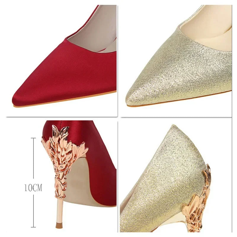Women Shoes Spring Women Pumps Sequin Wedding Shoes Stilettos Metal Decoration Heels Natalia Home Fashion Natalia Home Fashion