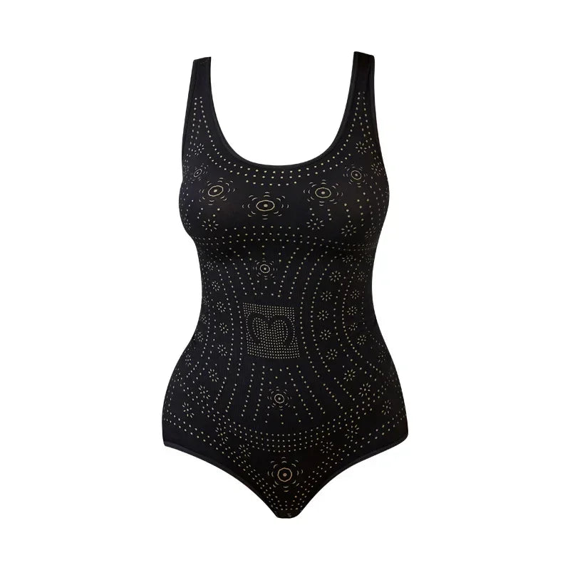 Seamless bodysuit printed plus size tummy control shapewear flat belly slimming full body shaper corset underwear women tank top