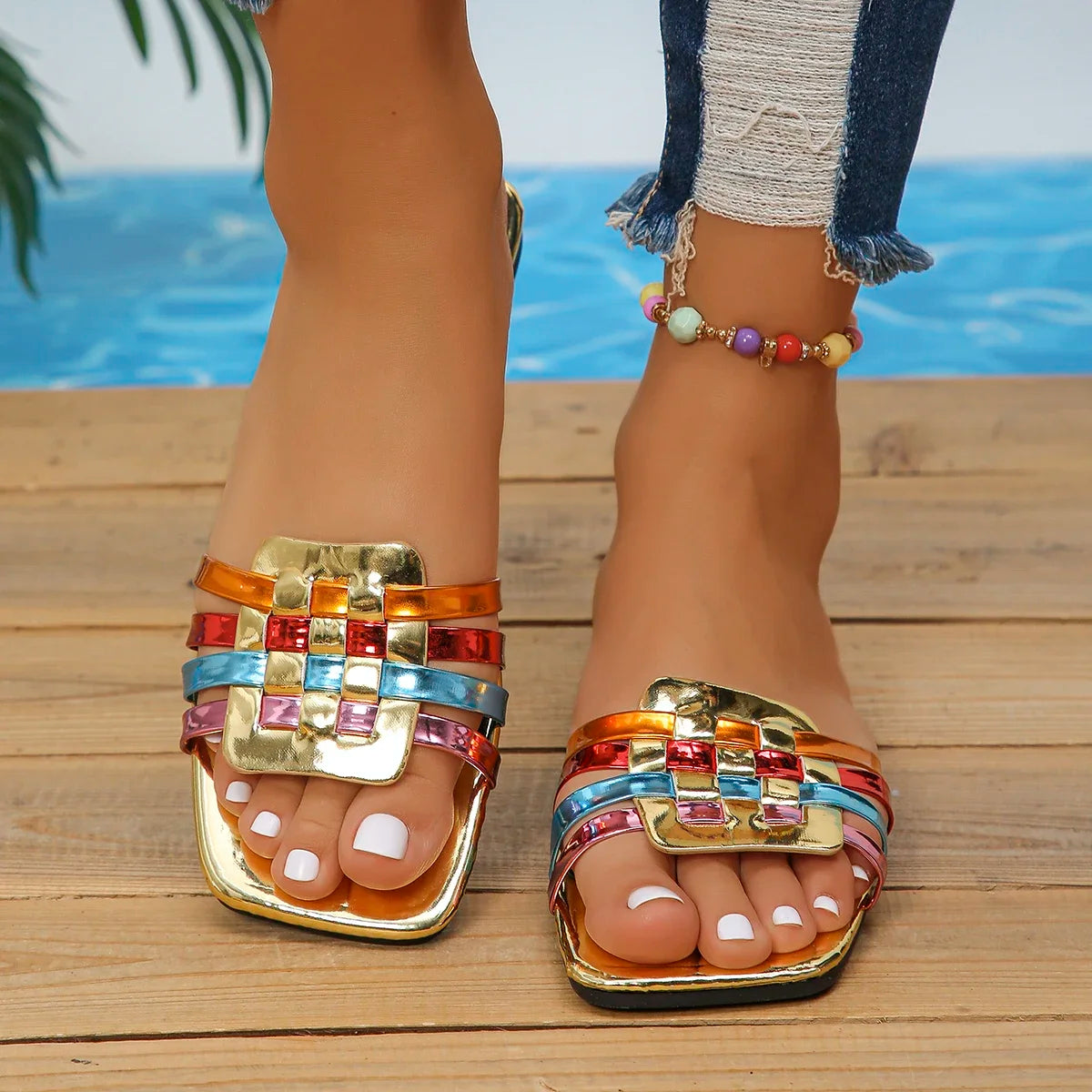 Women Summer Slides Women Flat Slippers Luxury Sandal Designer Shoes Ladies Outdoor Beach