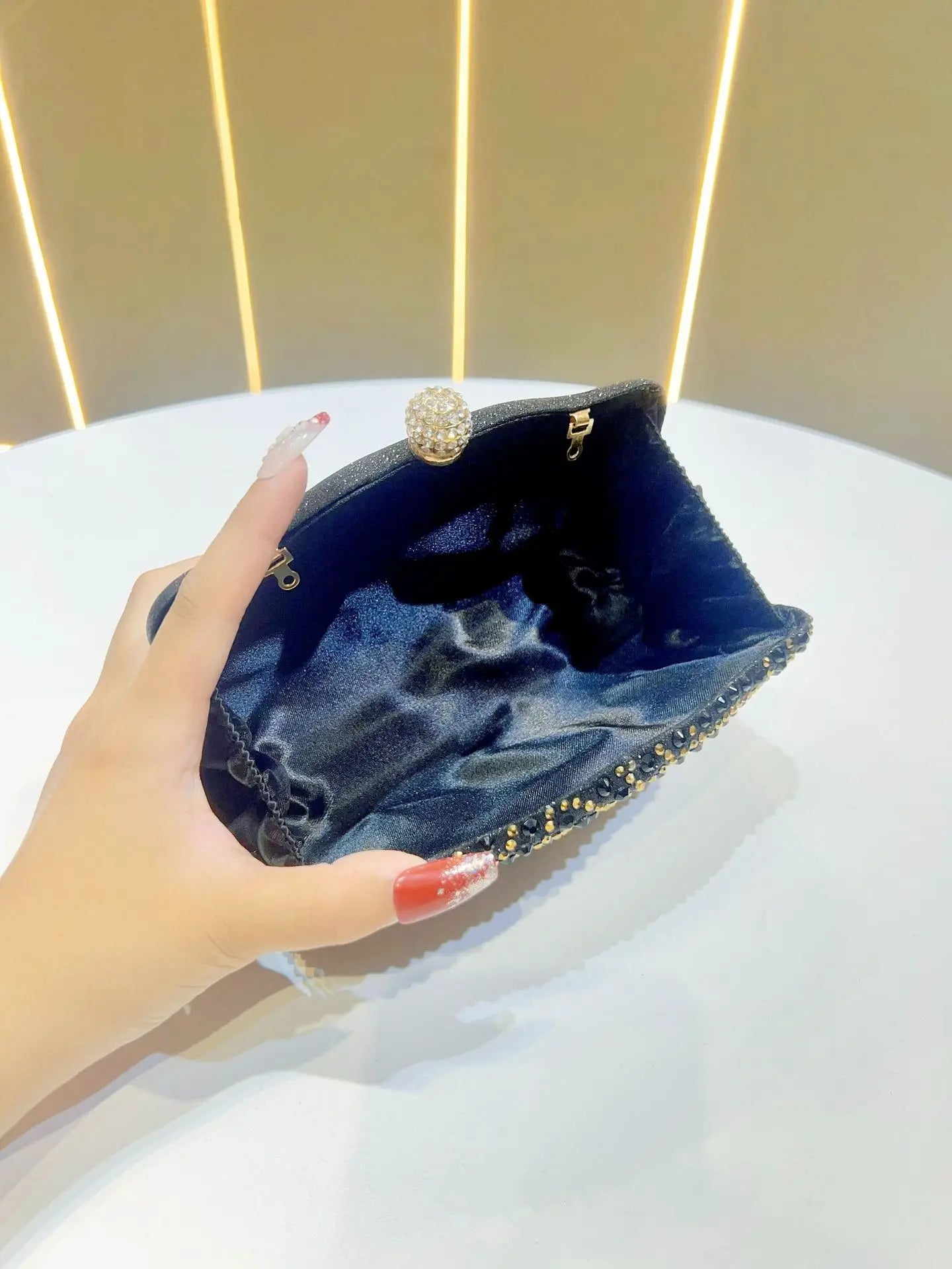 Women's Bags Women's Shiny Rhinestone Dinner Bags Can Be Matched With Dress Clutch Bags Fashion Temperament Elegant Clutch Bag