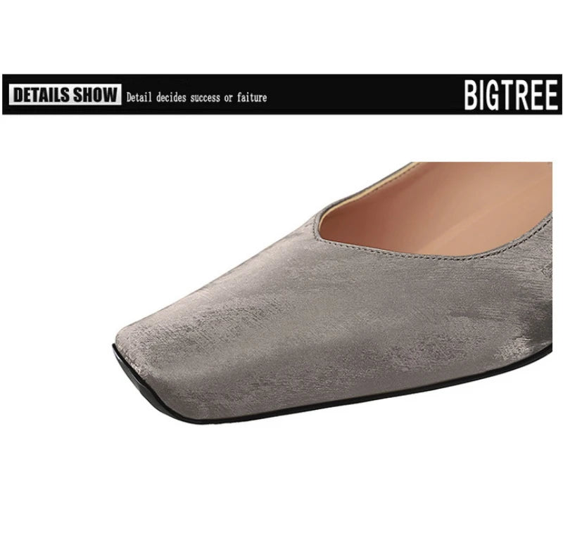 European Style Light-Mouthed Half-Slippers Women Wearing Thick Heels And Square-Toe Mary Jane Shoes One-Strap