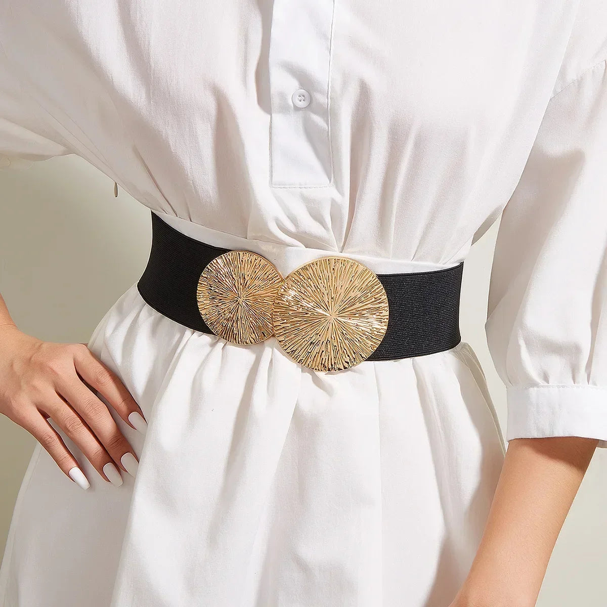 2024 Ladies High Quality Fashion Elastic Wide Waist Seal Coat Dress Corset Belts for Women Luxury Designer Female Waistband Natalia Home Fashion 70cm-Black Natalia Home Fashion
