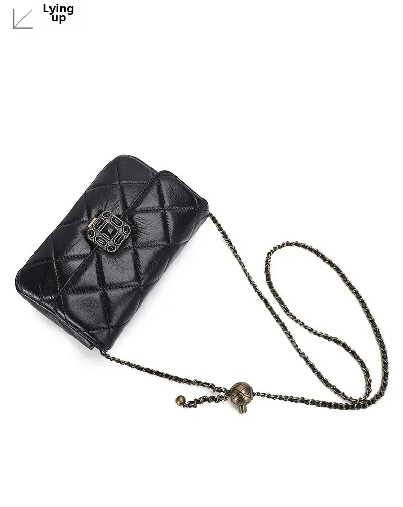 Chic Argyll Women's Crossbody Bag Trendy Autumn/Winter Vintage High-End Feel Versatile Small Square Bag