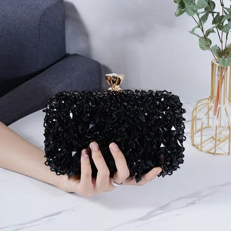 Women's Evening Bags Fashion Luxury Sequin Beaded Banquet Handbags Clutches Ladies Chain Small Shoulder Bag Purses