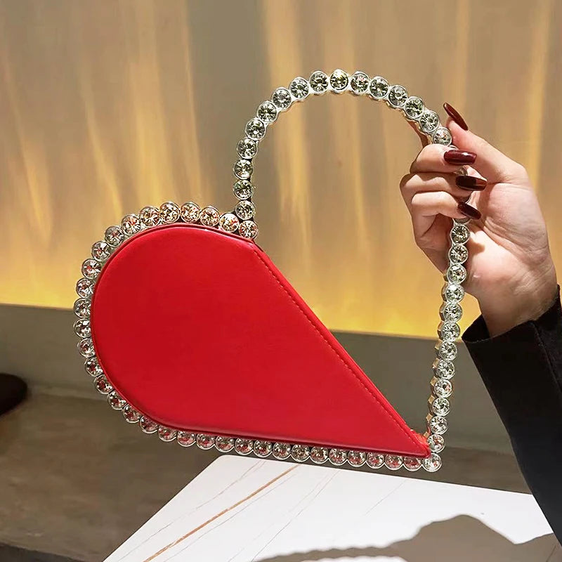 Mini Heart Shape Evening Bag Trendy Party Clutch Purse Women's Elegant Handbags For Party Prom