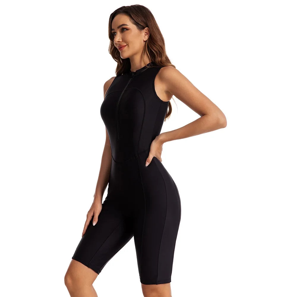 Women's Swimsuit Fashions Sleeveless Style Surfing Suit Female One Piece Bathing Suit Woman Swimwear Beachwear