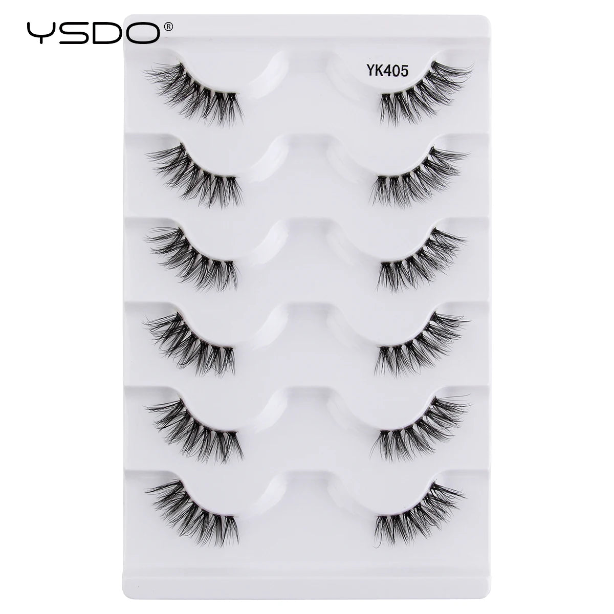 YSDO Natural Mink Eyelashes 3/6/10 Pairs Wispy Faux 3D Mink Lashes Short Fluffy Half False Eyelash Makeup Tools Cat Eye Lashes Natalia Home Fashion 6pairs-YK405 Natalia Home Fashion
