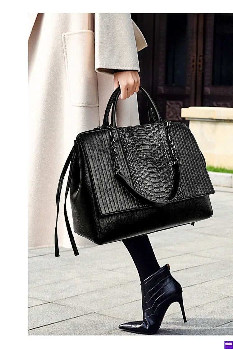 Fashionable Crocodile Pattern Tote Bag Women's Large Capacity Handbag High-End Feel Shoulder Bag Cross-Border New Model