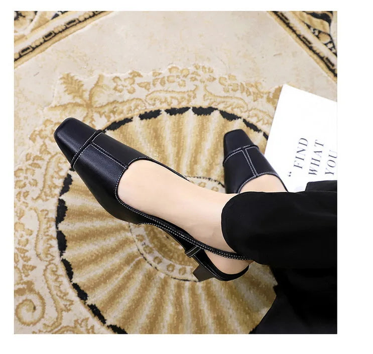 Design Shallow Women Pumps Pointed Toe Sling backs Sandals Elegant Office Work Thin High Heels Shoe Retro Shoes Women