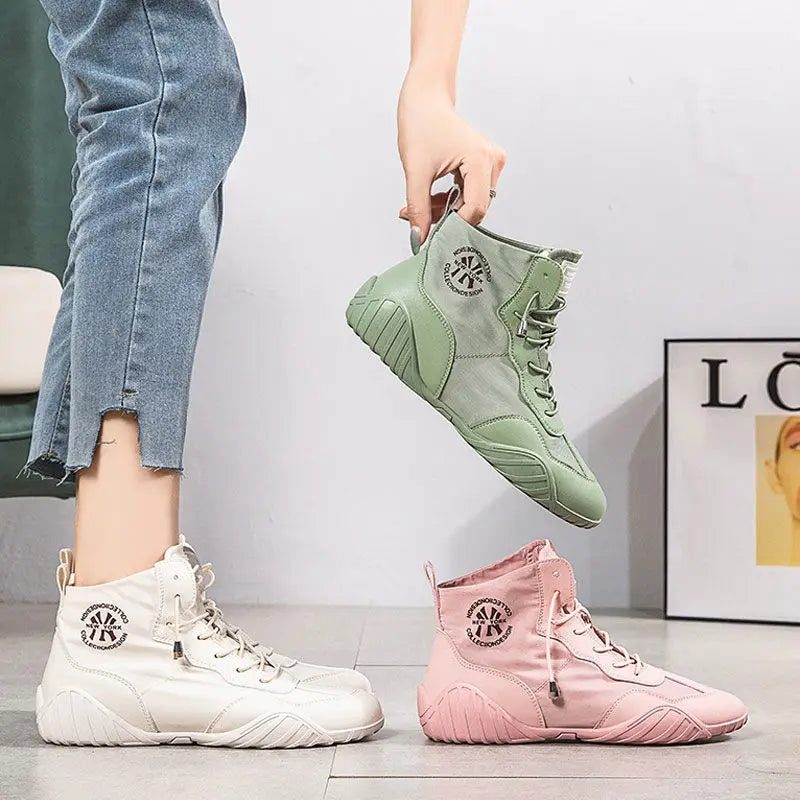 Spring Summer High-top Canvas Shoes Thin Breathable All-match Korean Shoes Trend Women Sneakers
