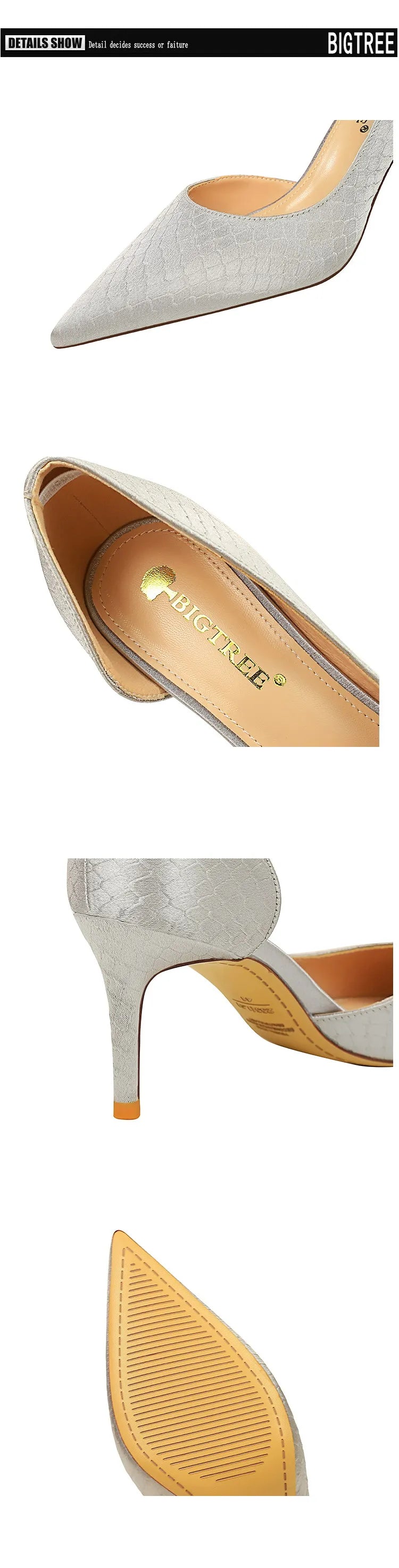 Shoes Woman Pumps Pointed Toe Shallow High Heels Snakeskin Satin Thin Heel Sandals Stiletto Party Shoes