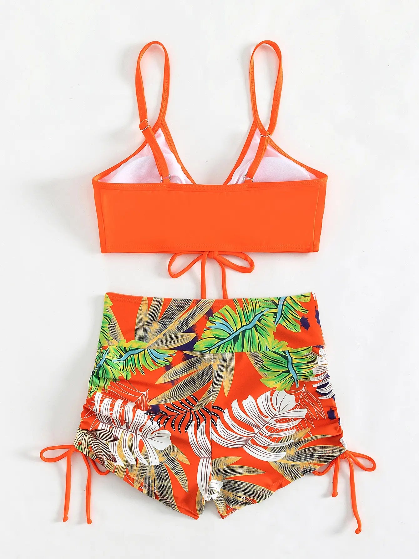 Tie Dye Bikini Drawstring Swimsuit Women High Waist Shorts Swimwear Female Padded Bathing Suit Swimming Beachwear Summer