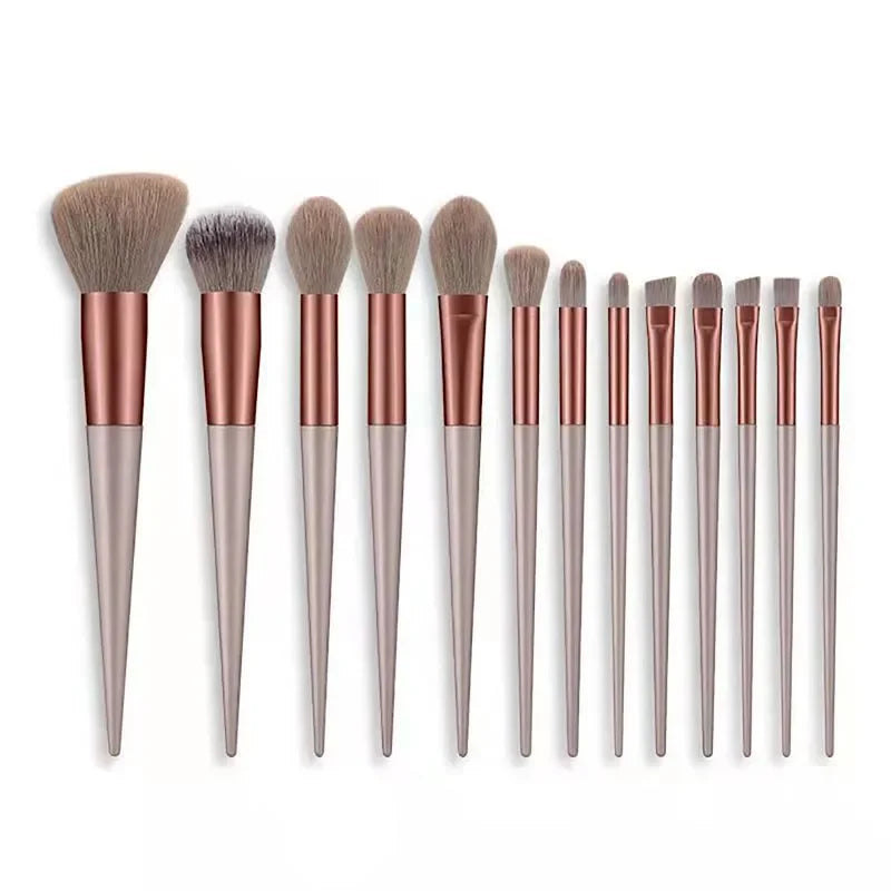 13Pcs Soft Fluffy Makeup Brushes Set for Cosmetics Foundation Blush Powder Eyeshadow Kabuki Blending Makeup Brush Beauty Tool Natalia Home Fashion Pink-with-bag Natalia Home Fashion