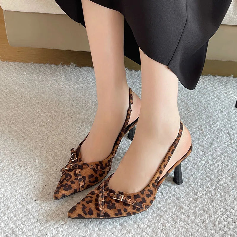 Elegant Women Thin Heels Pumps Shoes Female Slides Fashion Pointed Toe Ladies High Heels Sandals Shoes Natalia Home Fashion Natalia Home Fashion