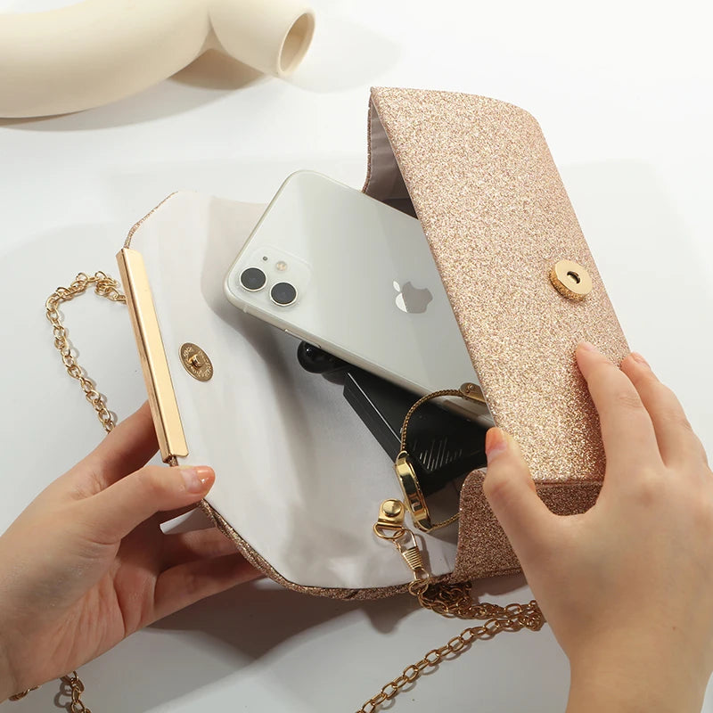 Fashion Elegant Clutch Bag Chain Dinner Bag Bride Bridesmaid Lady Handbag
