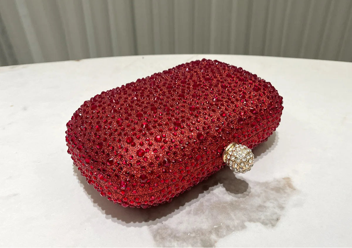 Women Rhinestone Purse Women's Round Box Shaped Evening Bags Elegant Formal Party Stylish Ladies Handbag Silver Clutch