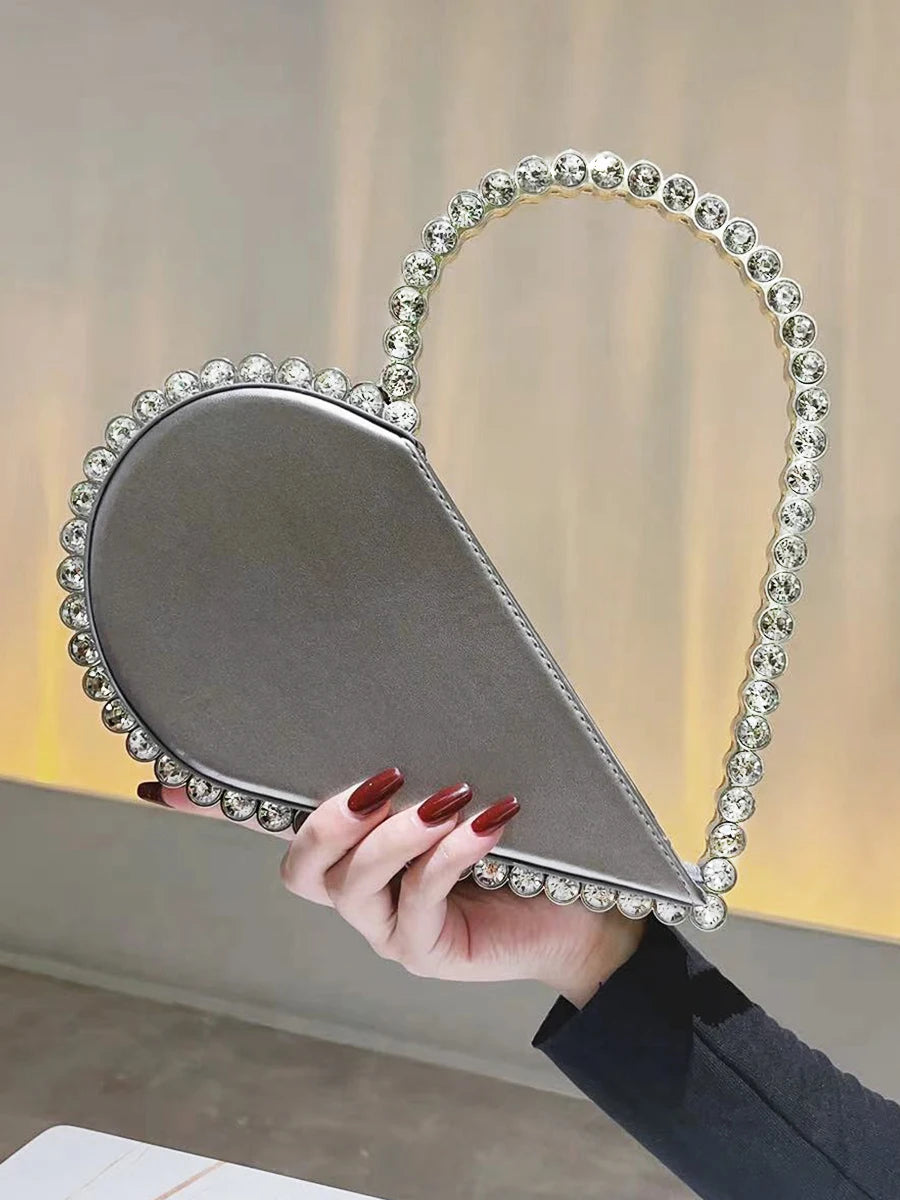 Mini Heart Shape Evening Bag Trendy Party Clutch Purse Women's Elegant Handbags For Party Prom