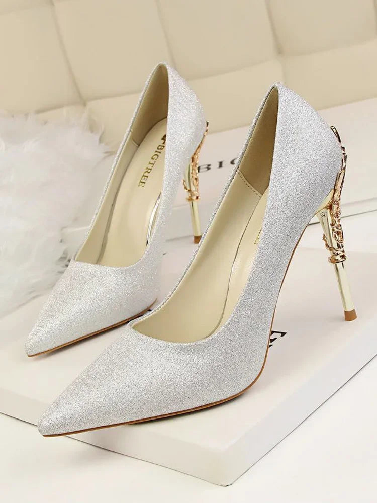 Women Shoes Spring Women Pumps Sequin Wedding Shoes Stilettos Metal Decoration Heels Natalia Home Fashion Natalia Home Fashion