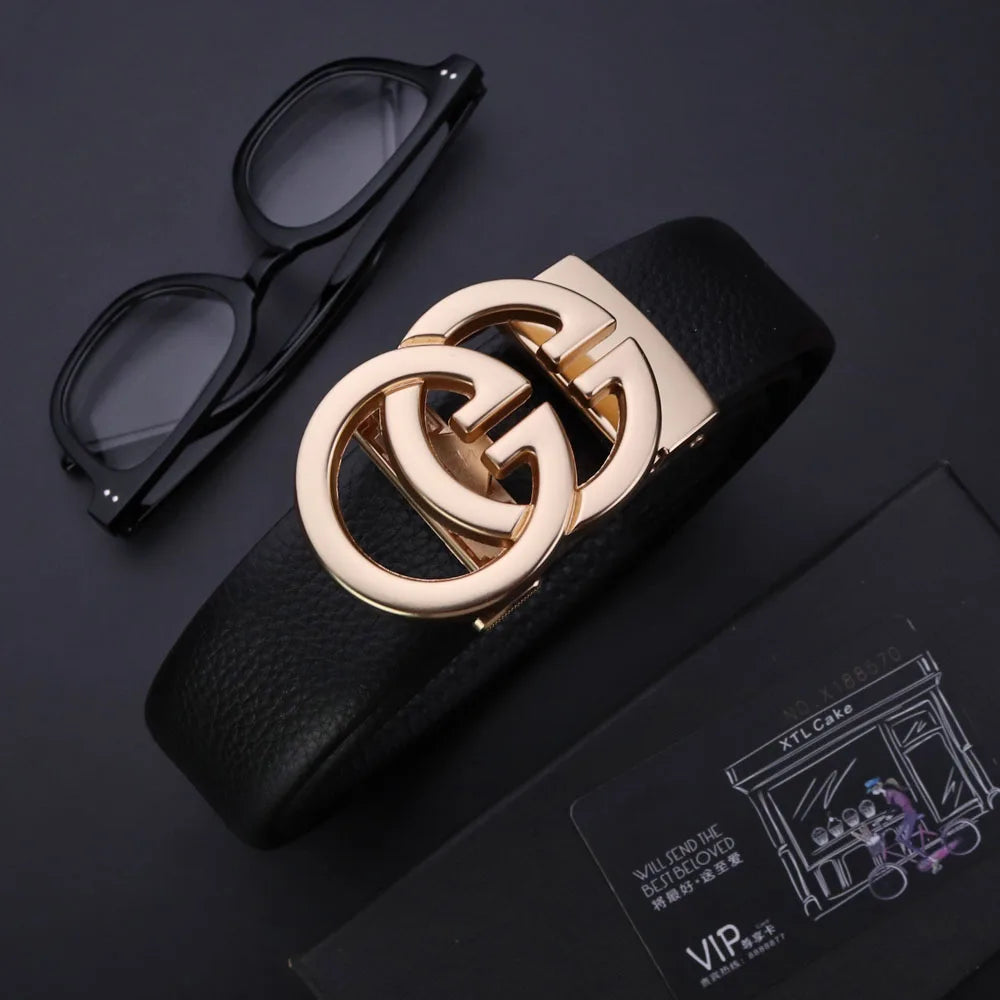 Business Men Belts Luxury Brand Famous Genuine Leather Male Belts for Women High Quality Designers Double G Buckle jeans Strap Natalia Home Fashion Natalia Home Fashion