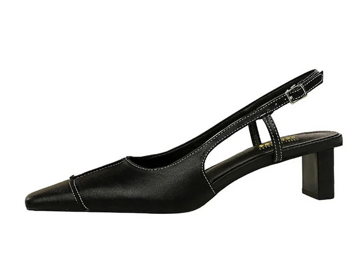 Design Shallow Women Pumps Pointed Toe Sling backs Sandals Elegant Office Work Thin High Heels Shoe Retro Shoes Women