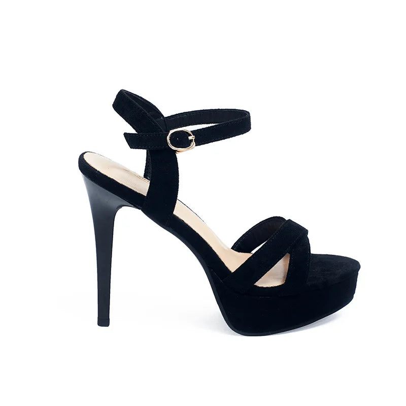 High Heels Sandals Summer Sexy Ankle Strap Open Toe Party Dress 12CM Platform Gladiator Women Shoes