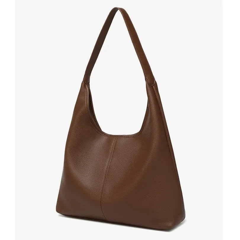 Retro Solid Color Large Capacity Women's Shoulder Bag Fashionable Versatile Niche Tote Bag Underarm Single Shoulder