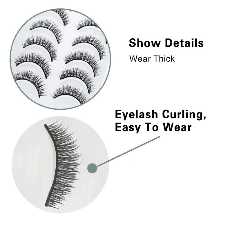 DEVOSERVICE Lashes 6/10pairs Natural Short False Eyelashes 3D Mink Lashes Extensions False Eyelashes Faux Cils Makeup Wholesale Natalia Home Fashion Natalia Home Fashion